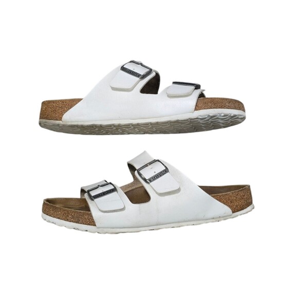 Birkenstock Arizona Sandals Mens Birko Flor White Shoes US Size 12 EU 45 - Picture 4 of 10